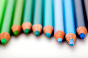 寒色系の色鉛筆