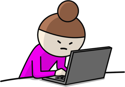 パソコンで検索する女性のイラスト